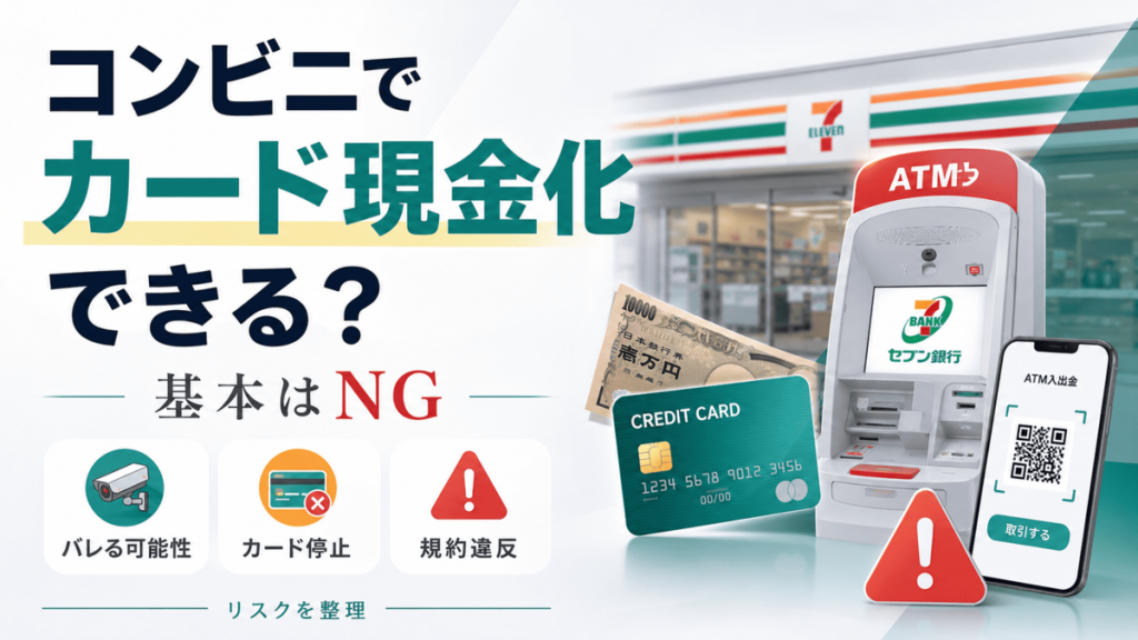 コンビニでのカード現金化リスクと注意点を整理するアイキャッチ